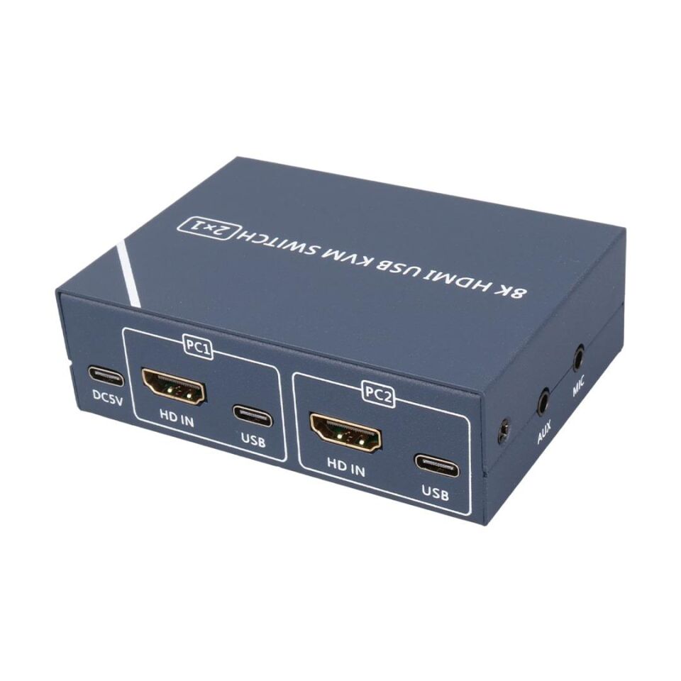 Powermaster PM-11777 8K Hdmi Usb Kvm Switch 2x1 Toplayıcı Çoklayıcı Çoğaltıcı