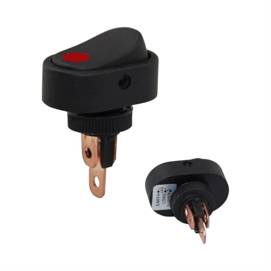 Ayt IC-132A-2 Işıklı 12 Volt Dc 20 Amper On Off Anahtar Aç Kapa Düğme Buton 31 x 43 mm ASW-20D-2