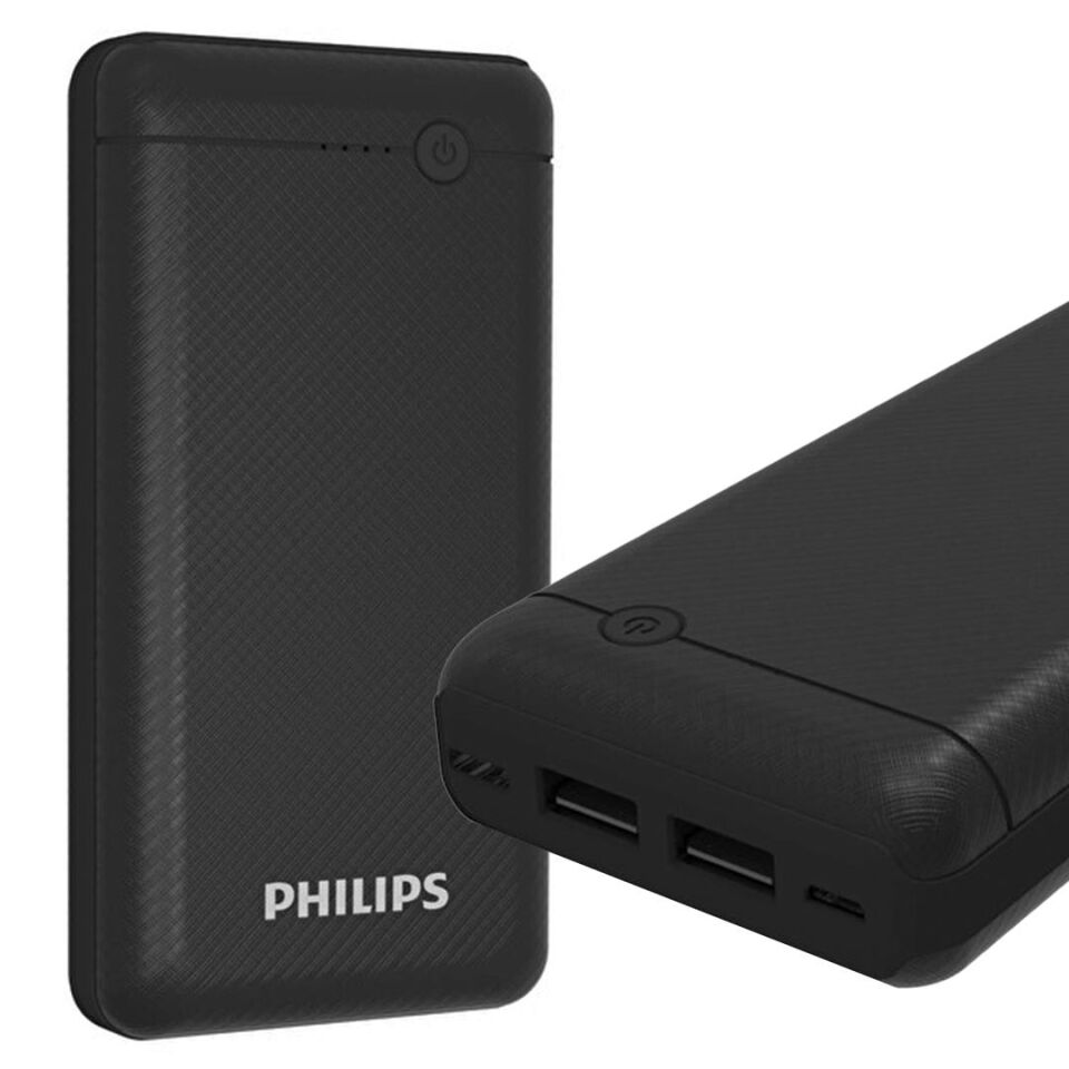 Philips DLP1720 CB 20.000 Mah 2XUSB Port Çıkış TYPE-C Micro-USB Powerbank Hızlı Şarj Slim