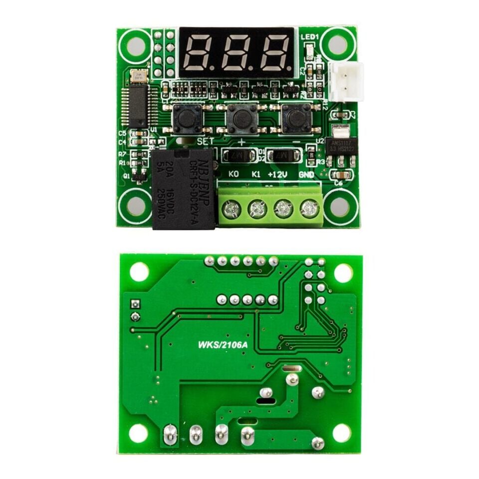 Ayt Weko W1209 Termostat Kontrol Karti DC 12 Volt Dijital Ekranlı