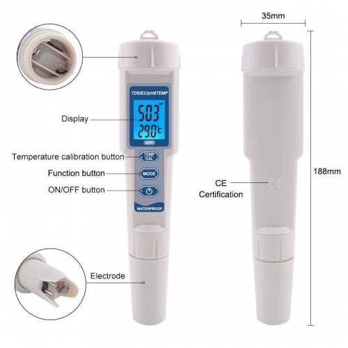 Aek-Tech Ph-3508 4'ü 1 Arada Sıcaklık Ölçer