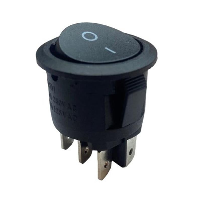 IC-133-6 Yuvarlak Siyah 6 Pin On Off Anahtar Aç Kapa Düğme Buton 30.2x24.1 mm