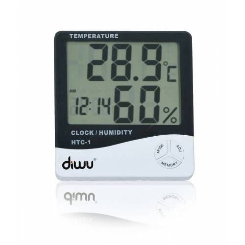 Diwu HTC-1 Saatli Nem Ölçer ve Termometre