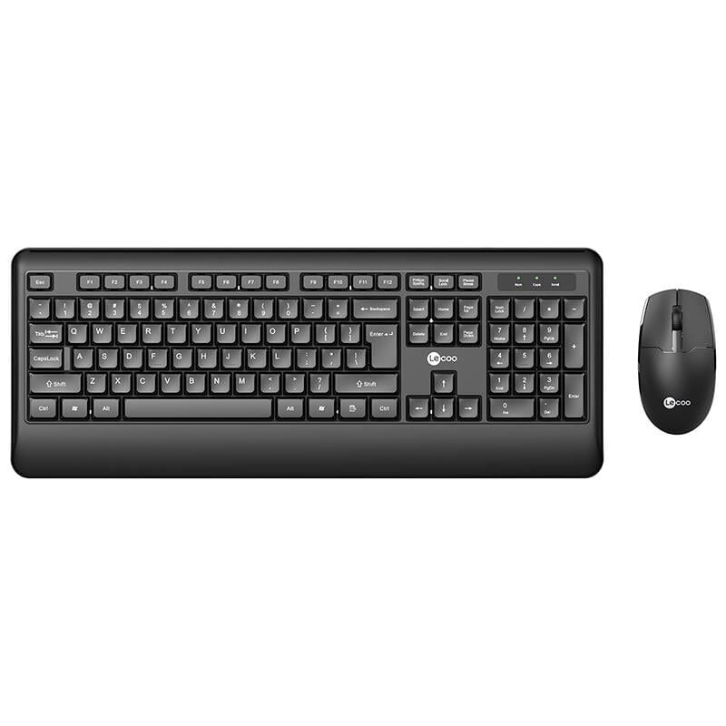 Lenovo Lecoo KW202 Kablosuz Q Klavye Mouse Set Siyah Bilgisayar Pc Klavye Mouse Seti