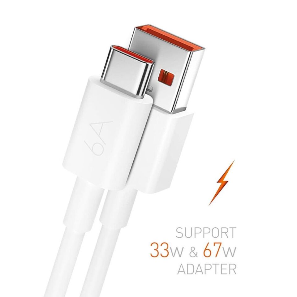 Powerway M6 Type-C To USB-A PD 67 Watt 6 Amper 1 Metre Şarj Data Kablosu
