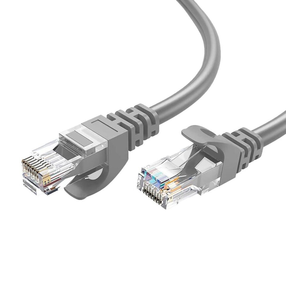 Ayt G-505V 10 Metre Gri Cat6 Kablo Ethernet Kablosu Jack Soketleri Takılı Hazır İnternet Kablo