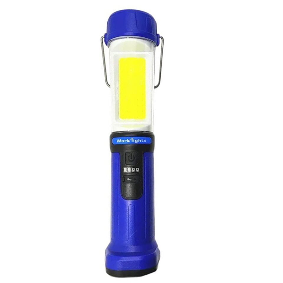 Ayt Powermaster HK-802 Şarjlı 30 Beyaz 20 Mavi Kırmızı Smd Led 55 Cob Ledli 5 Modlu Çalışma Lambası Fener Işıldak