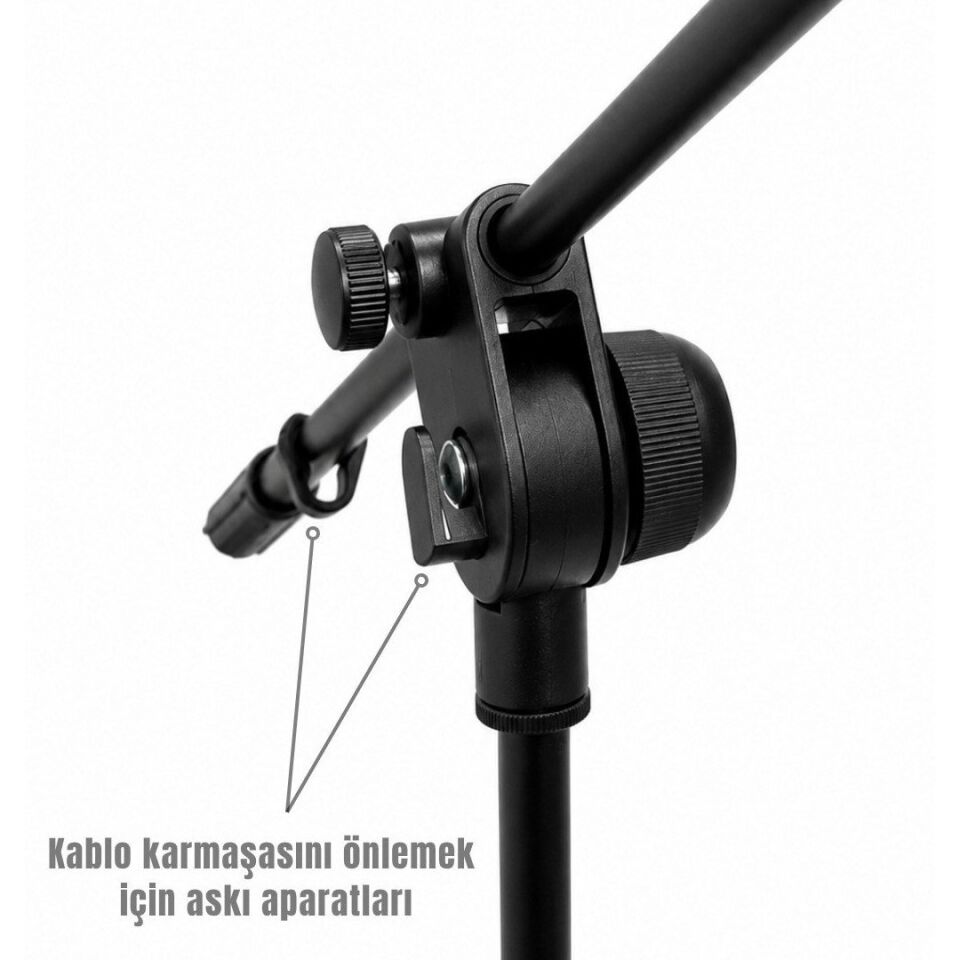 Magicvoice MV-2475 Profesyonel Ayarlanabilir Akrobat Bum Kollu Tripod Mikrofon Boy Sehpası 90Cm-176Cm