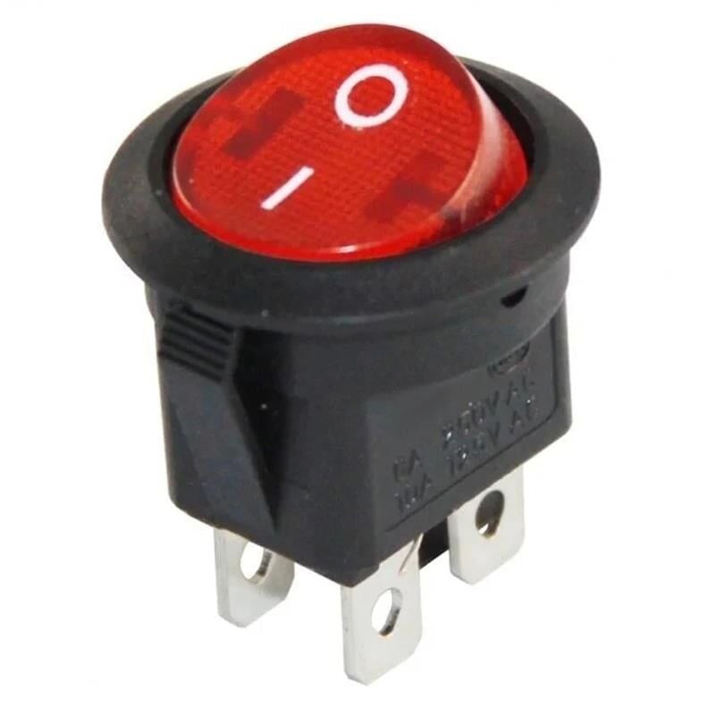 Ayt IC-131-4 Yuvarlak Işıklı On Off Anahtar 4 Pin Aç Kapa Düğme Buton 23 mm