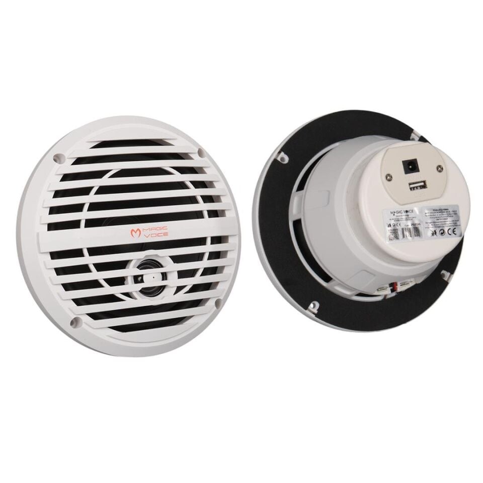 Magicvoice 65-2BQ5S Beyaz 6.5'' 16 Cm Usb'li 60 Watt Marine Alçıpan 2'Li Hoparlör