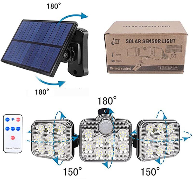 Ayt Powermaster Sensörlü 120 Ledli Solar Lamba FL-1727 Güneş Enerjili Bahçe Aydınlatması