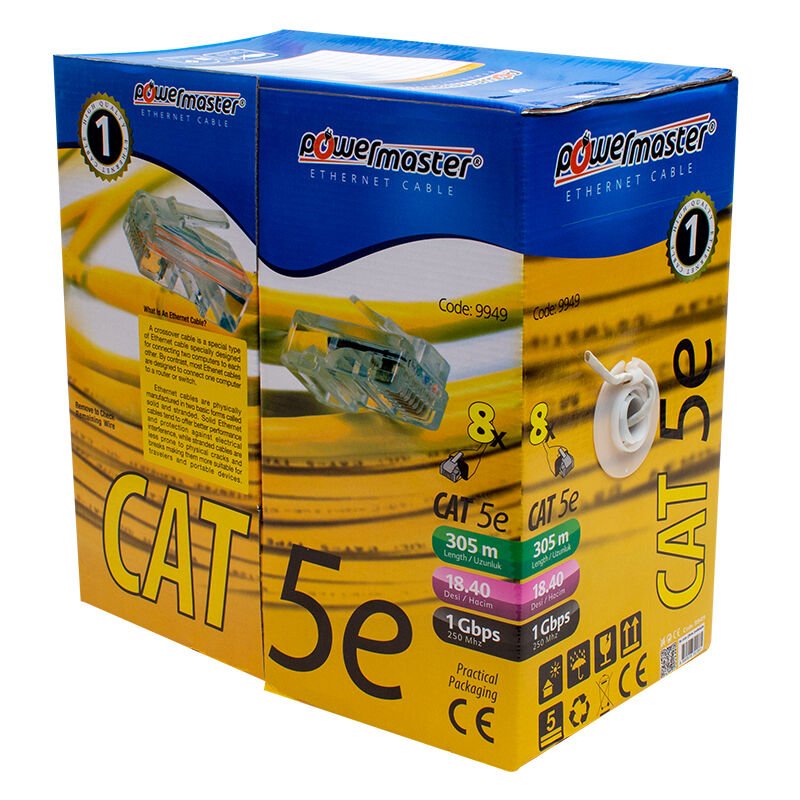 Ayt Powermaster Cat5 305 Metre Ethernet Network İnternet Kablosu 1000 Mb Destekli