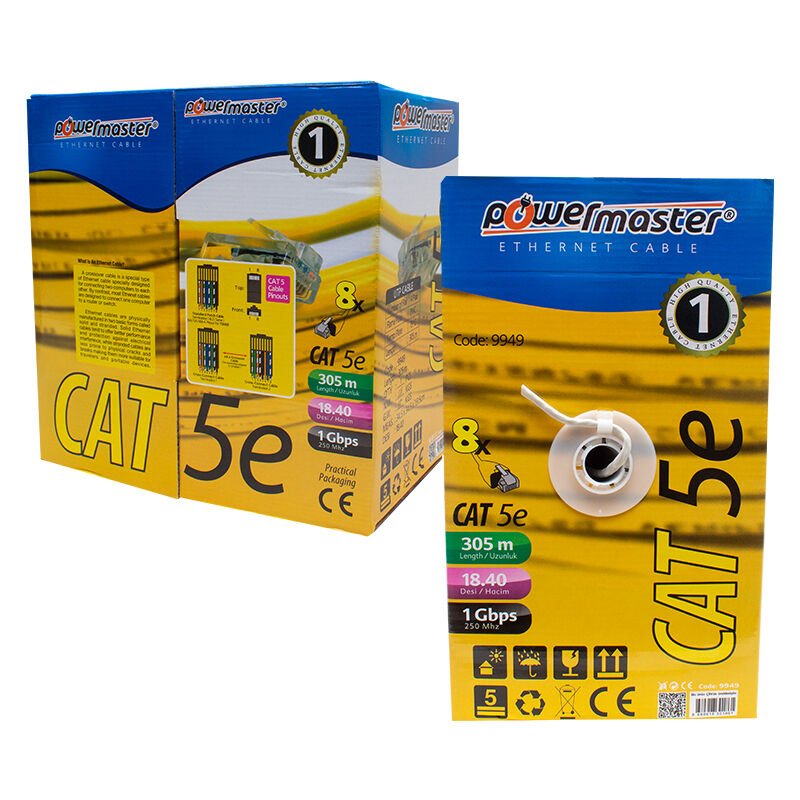 Ayt Powermaster Cat5 305 Metre Ethernet Network İnternet Kablosu 1000 Mb Destekli