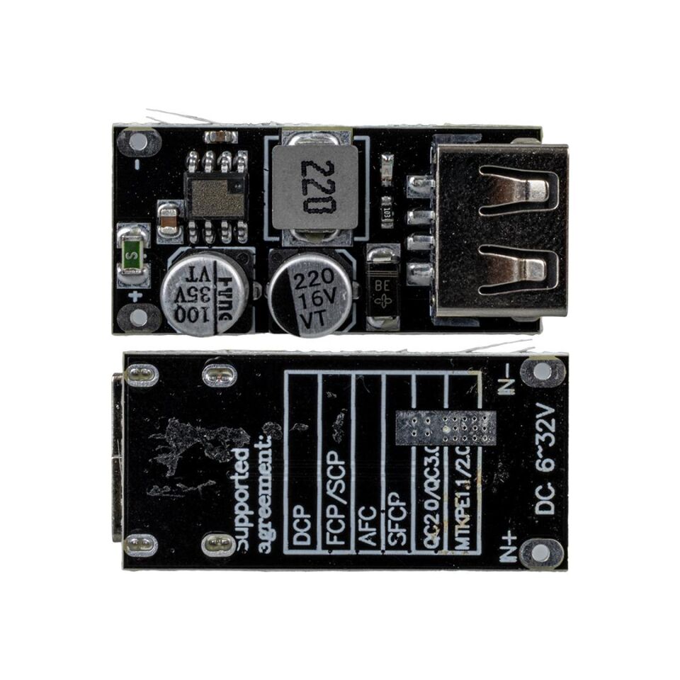 Ayt Usb Dc Step Down Modül Telefon Şarj 12V 24V To Q.C3.0 Usb Kart Devre