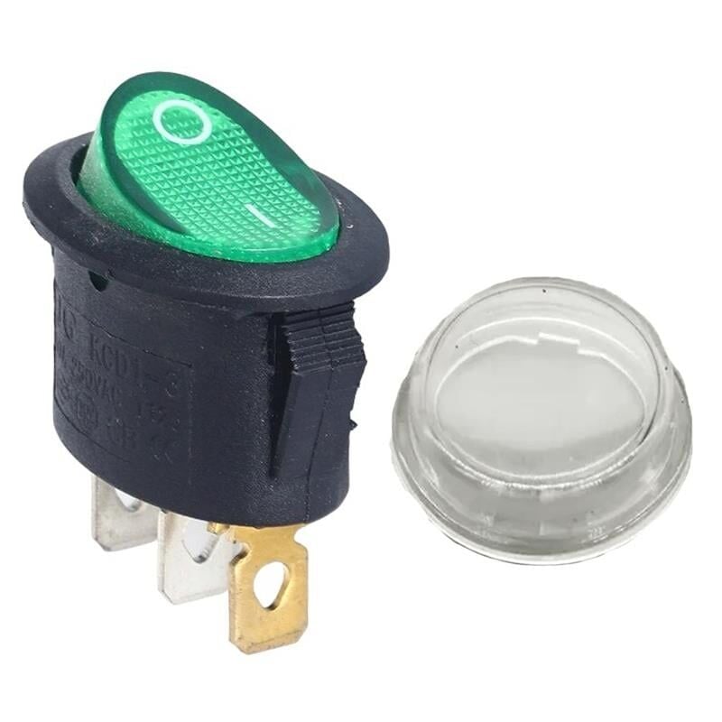 IC-134-2 Yaylı Yuvarlak Işıksız On Off On 3 Pin Anahtar Aç Kapa Düğme Buton 19x28,5 mm