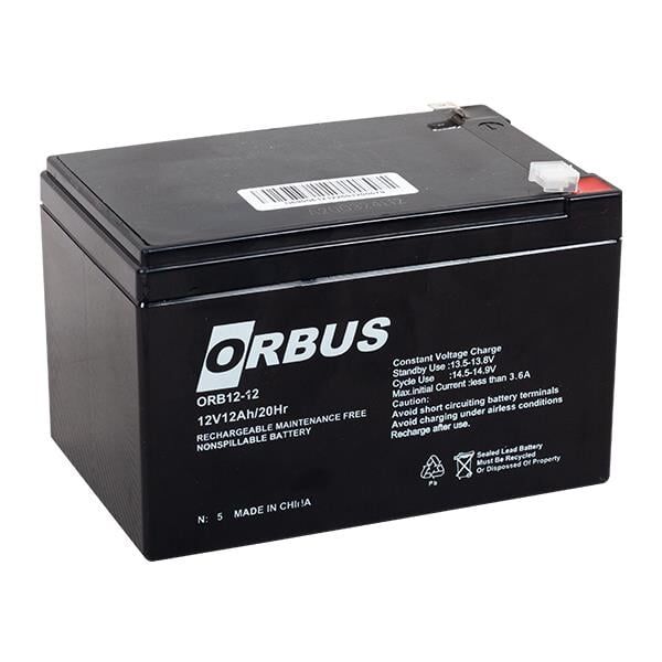 Orbus ORB12-12 12 Volt 12 Amper Kuru Akü 151X98X95 Mm Yeni Tarihli Taze Akü