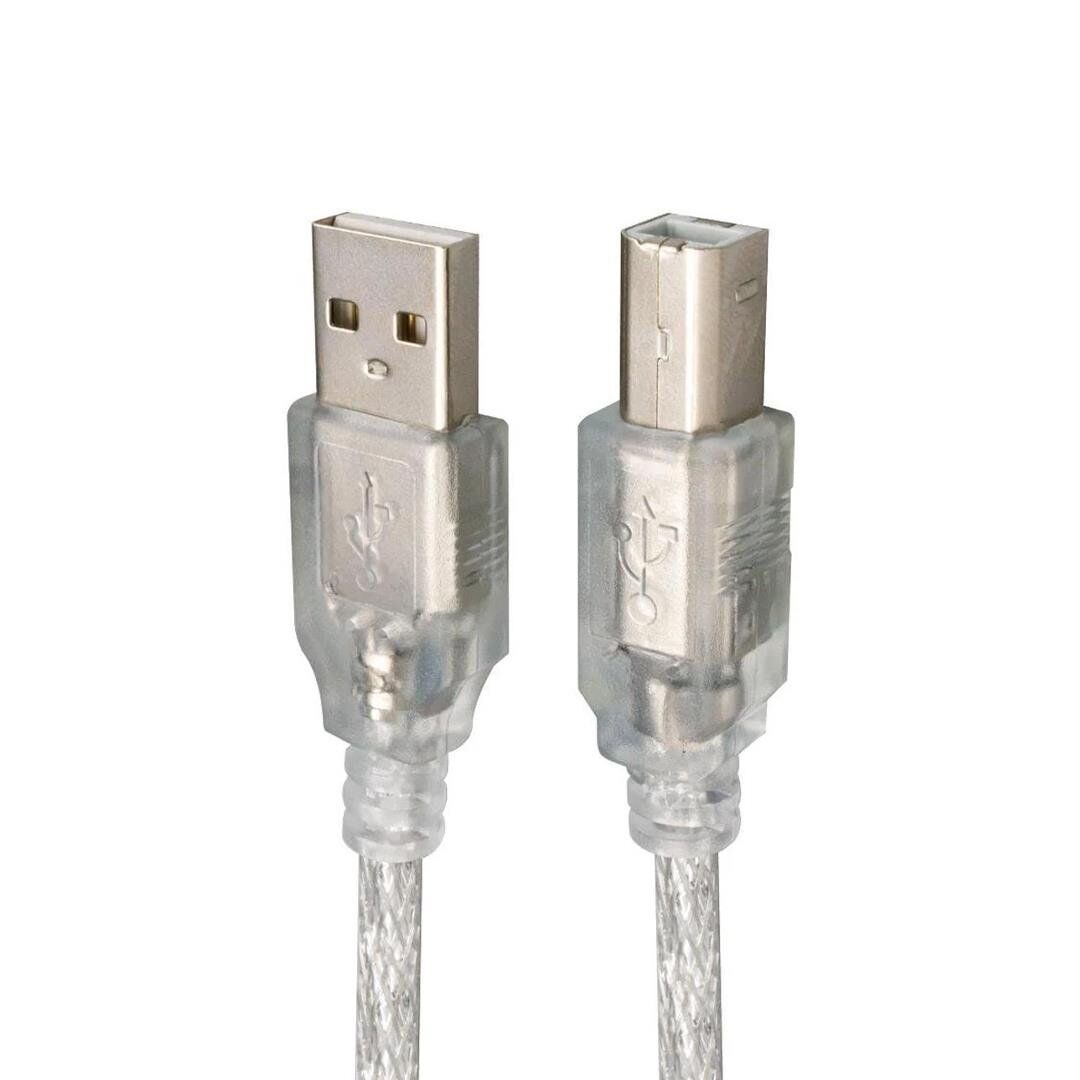 S-Link SL-U2007 7 Metre USB2.0 Yazıcı Kablosu Şeffaf Kalın Örgülü Yazıcı Ve Tarayıcı Bağlantı Kablosu