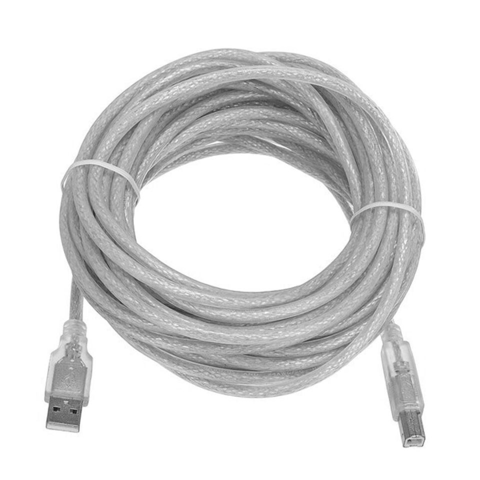 S-Link SL-U2007 7 Metre USB2.0 Yazıcı Kablosu Şeffaf Kalın Örgülü Yazıcı Ve Tarayıcı Bağlantı Kablosu