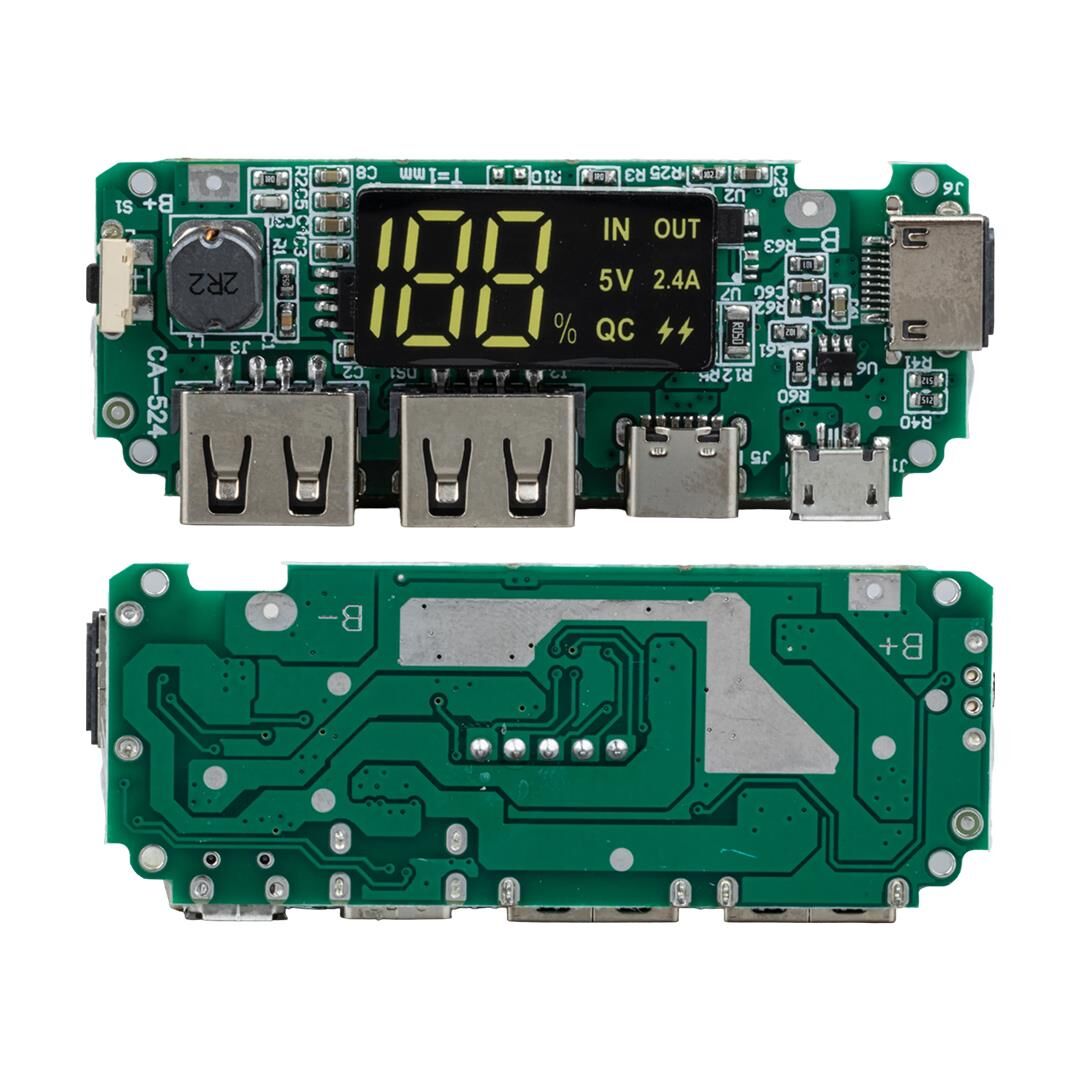 Ayt Weko WK-22852 Lityum Pil Powerbank Şarj Modülü Dijital Ekranlı Üç Port 5V-2.4A Powerbank Ekran Usb Çıkış Devre Kartı
