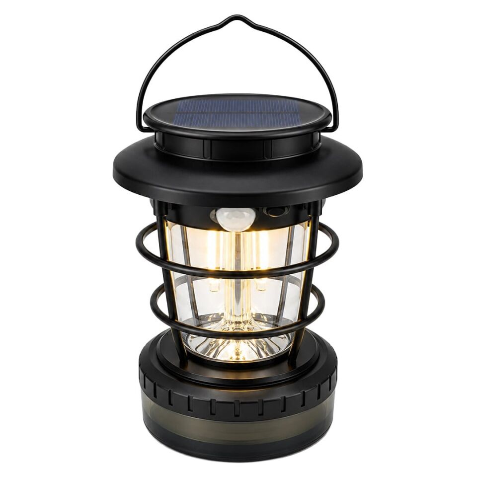 Powermaster HOP-8819 Solar Güneş Enerjili Sensörlü Kamp Lambası Nostalji Led Lamba Aydınlatma