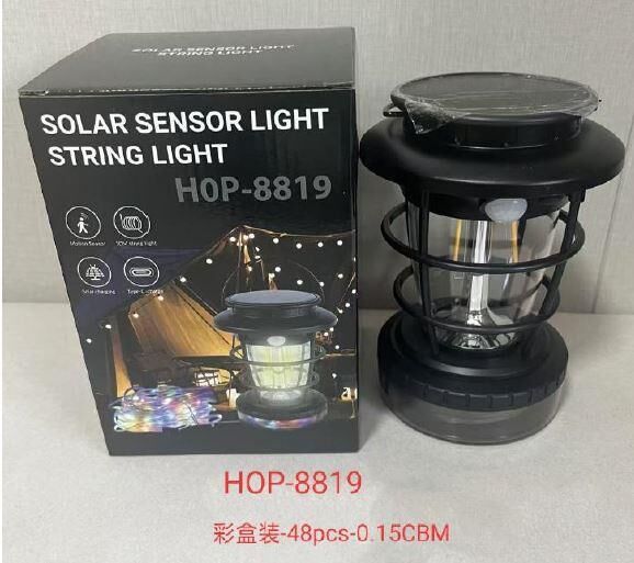 Powermaster HOP-8819 Solar Güneş Enerjili Sensörlü Kamp Lambası Nostalji Led Lamba Aydınlatma
