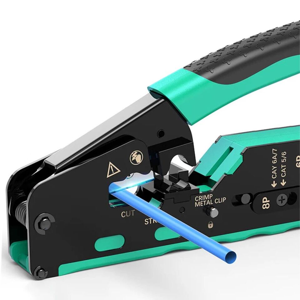 Powermaster Pm-24016 Rj11 Ej45 Telefon Ethernet İnternet Jack Soketi Yeni Nesil Açık Uçlu Fazlalık Traşlayan Jak Sıkma Takma Pensesi