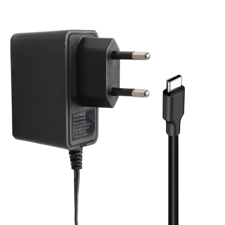 Weko WK-37803 5 Volt 2 Amper Type-C Uçlu Yerli Üretim Priz Tipi Adaptör