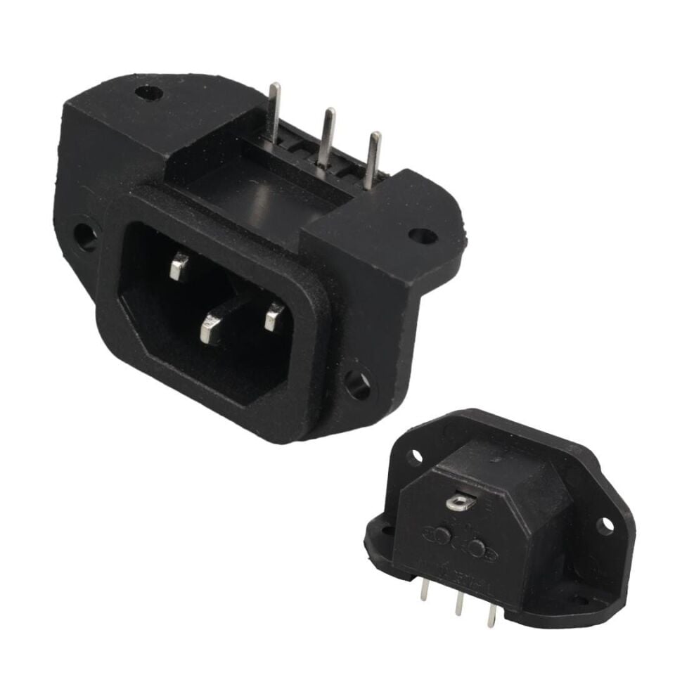 C14 POWER SOKET ERKEK KULAKLI 90C PCB (IC-212C)