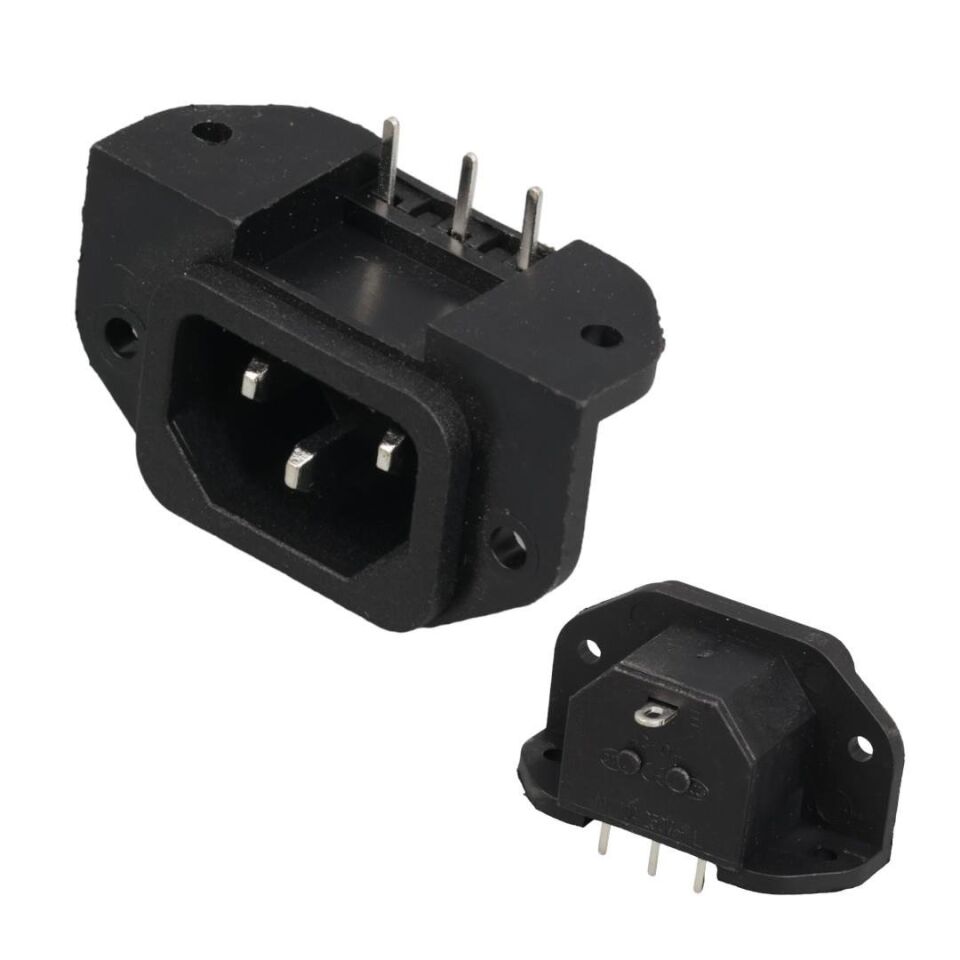 C14 POWER SOKET ERKEK KULAKLI 90C PCB (IC-212C)