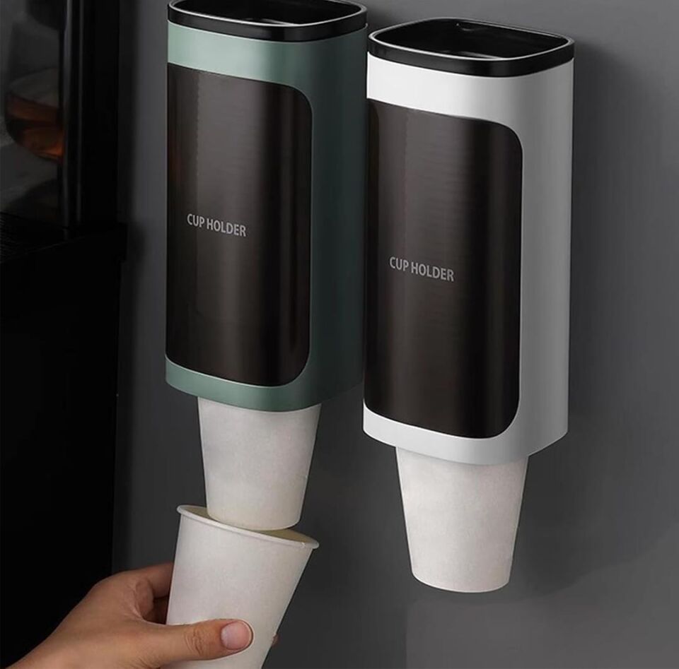 Ayt Sunup SN-27109 Kendinden Yapışkanlı Plastik Karton Bardak Dispenseri Sebil Kahve Makinası Yanı Bardaklık
