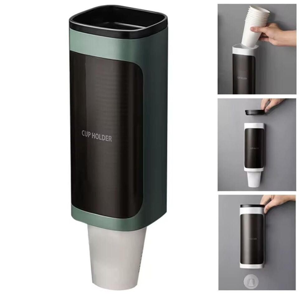 Ayt Sunup SN-27109 Kendinden Yapışkanlı Plastik Karton Bardak Dispenseri Sebil Kahve Makinası Yanı Bardaklık