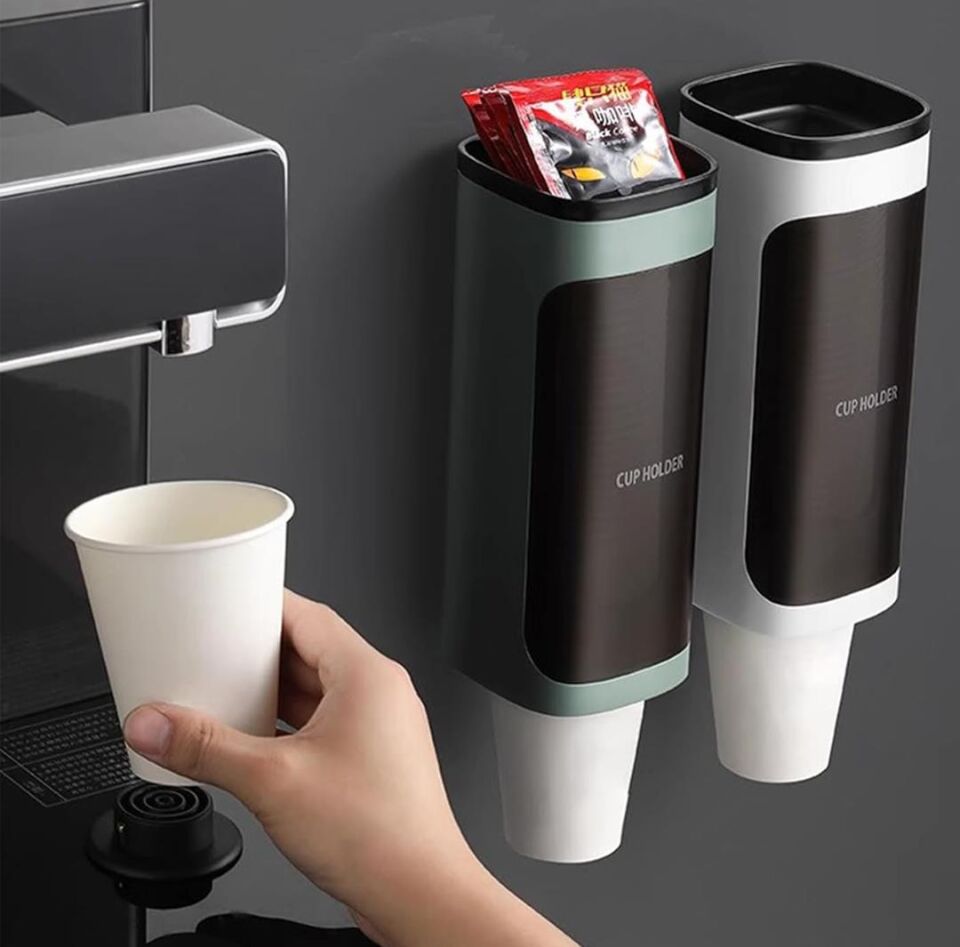 Ayt Sunup SN-27109 Kendinden Yapışkanlı Plastik Karton Bardak Dispenseri Sebil Kahve Makinası Yanı Bardaklık