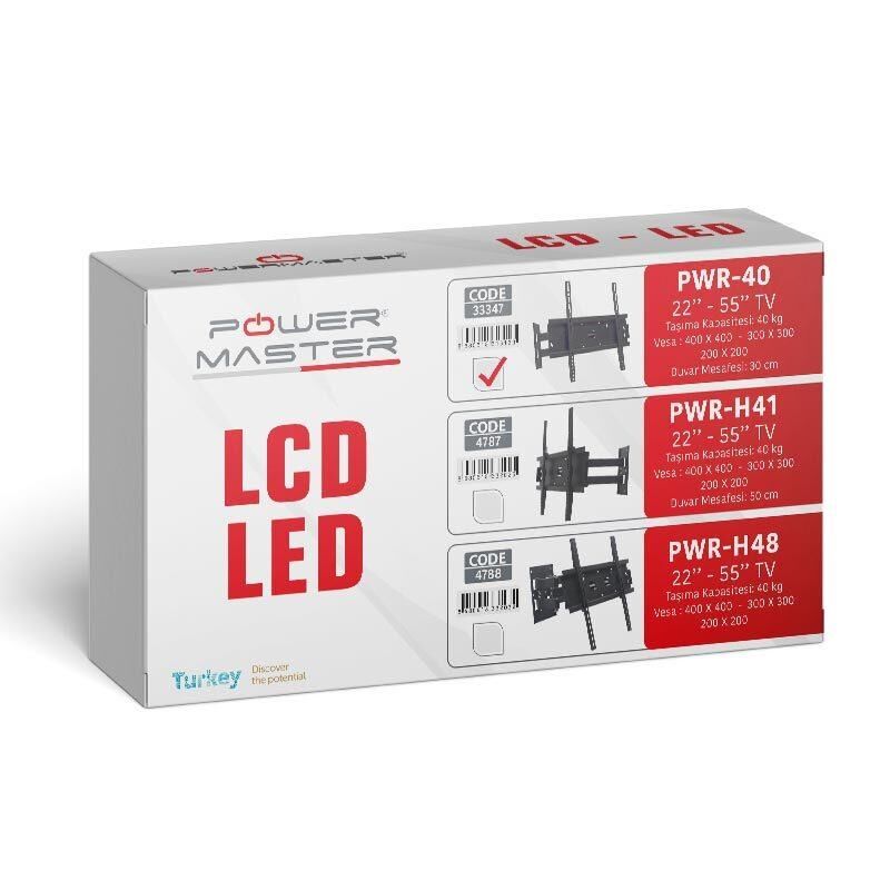 Powermaster PM-40 Kilitli 22''-55'' LCD-LED-Plazma TV Duvar Askı Aparatı