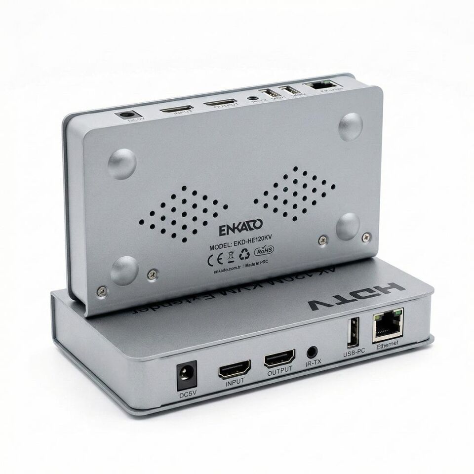 Enkado EKD-HE120KVM 4K 120 Metre HDMI USB KVM Extender Görüntü Aktarıcı