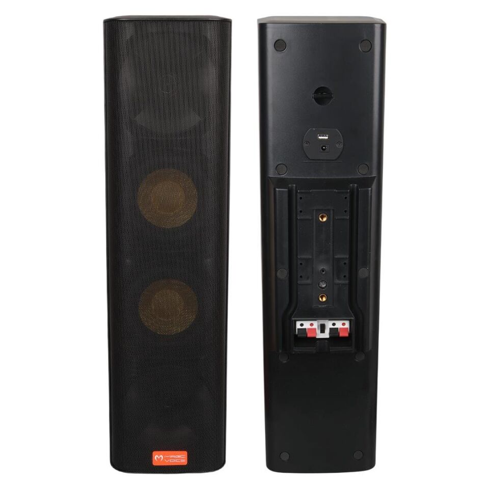Ayt Magicvoice MV-28 1 Adet 40 Watt Komütatörlü Hat Trafolu Siyah Dikey Sütun Hoparlör Tekli Okul Cami Hoparlörü
