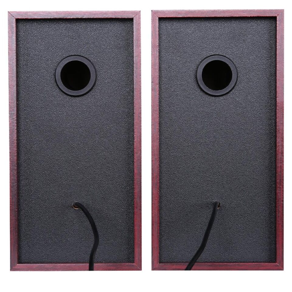 Lenovo Lecoo DS105 6W Ahşap Gövdeli Masaüstü Stereo Hoparlör - USB + 3.5Mm Jack Girişli PC Hoparlörü