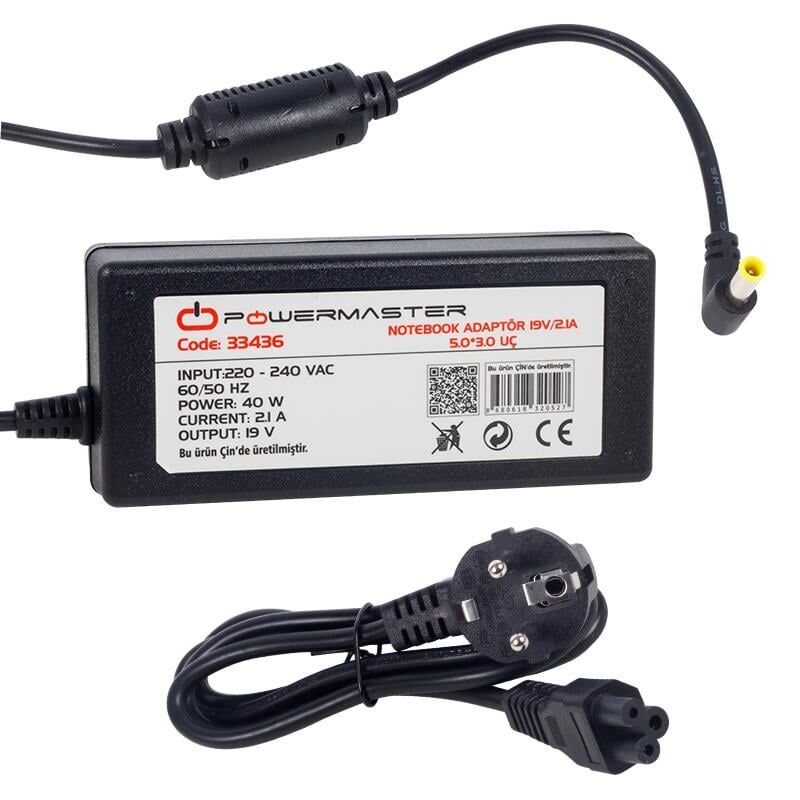 Ayt Powermaster Pm-33436 19 Volt 2.1 Amper 5.0 3.0 Uçlu Samsung Notebook Adaptörü