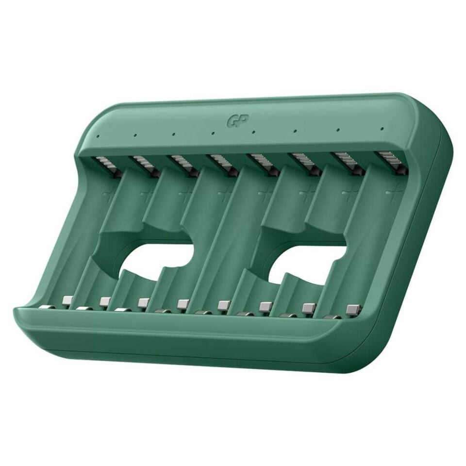 GP Recyko E822 8'Li USB Kalem Pil Şarj Cihazı AA Ve AAA Uyumlu Akıllı LED Göstergeli Profesyonel Şarjlı Ünitesi