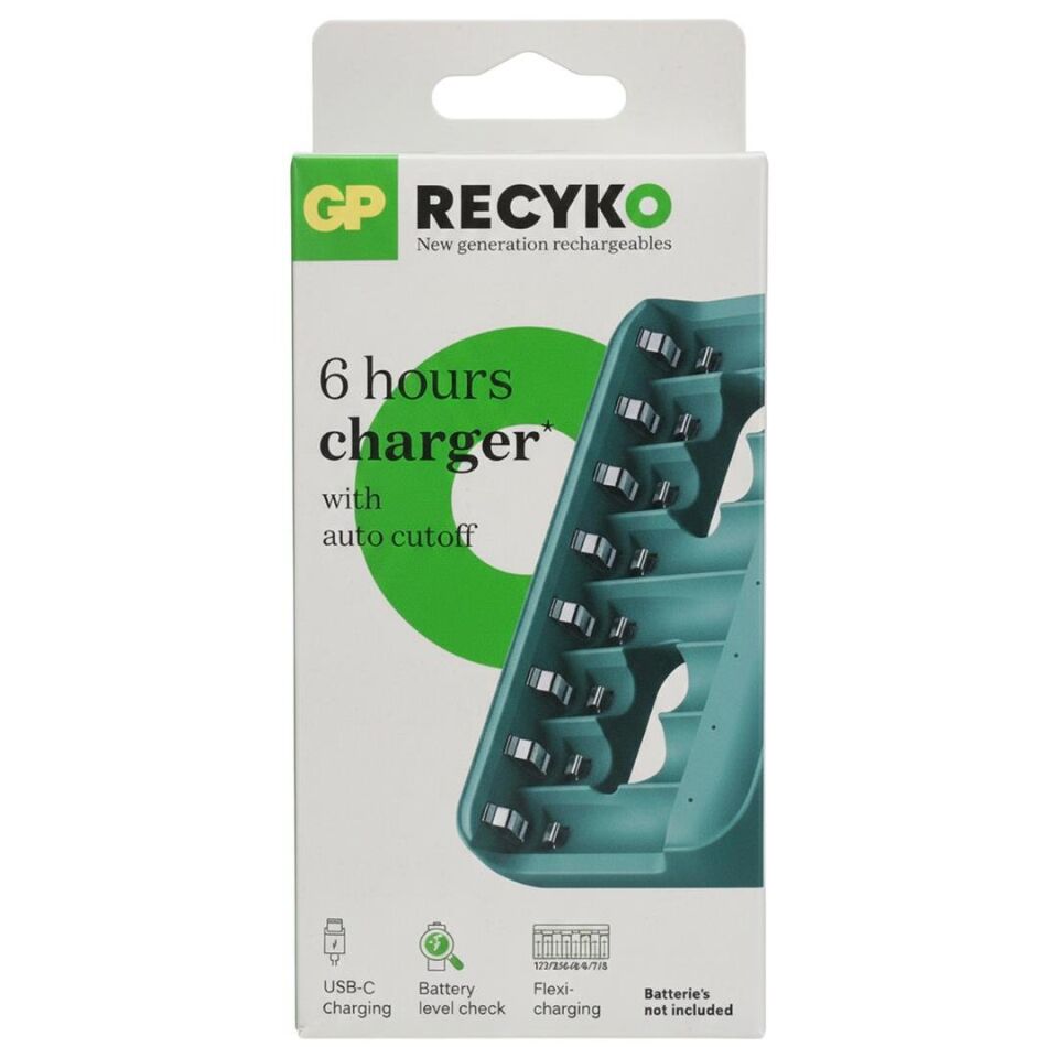 GP Recyko E822 8'Li USB Kalem Pil Şarj Cihazı AA Ve AAA Uyumlu Akıllı LED Göstergeli Profesyonel Şarjlı Ünitesi