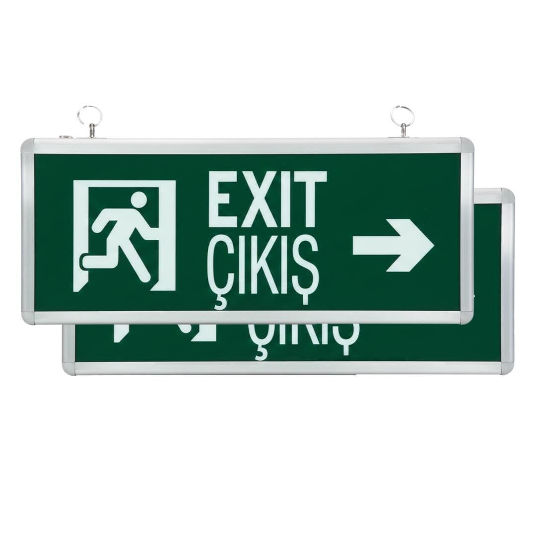 Horoz Robson HL330L 3 Watt 160 Lümen Şarjlı Acil Çıkış Sağ Sol Exıt Çıkış Levhası Tabelası Özellikleri 2'Li Paket