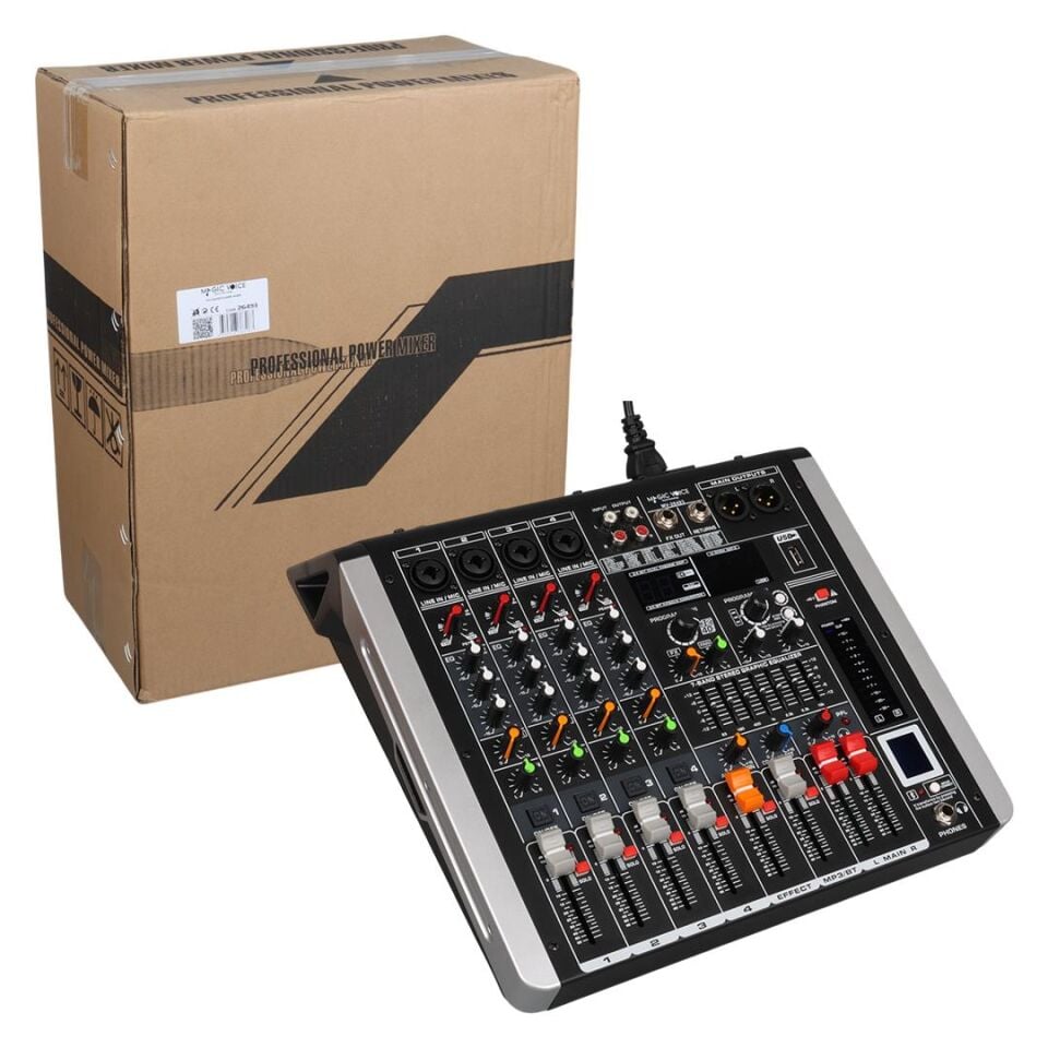 Ayt Magicvoice MV-26493 4 Kanallı Ses Mikseri Bluetooth MP3 USB Phantom Power Stüdyo Tipi Anfi Mixer