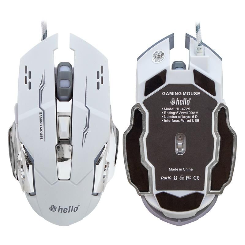 Ayt Hello HL-4725 Kablolu Oyuncu Gaming Mouse 6 Tuşlu Usb Mouse 3600 Dpi