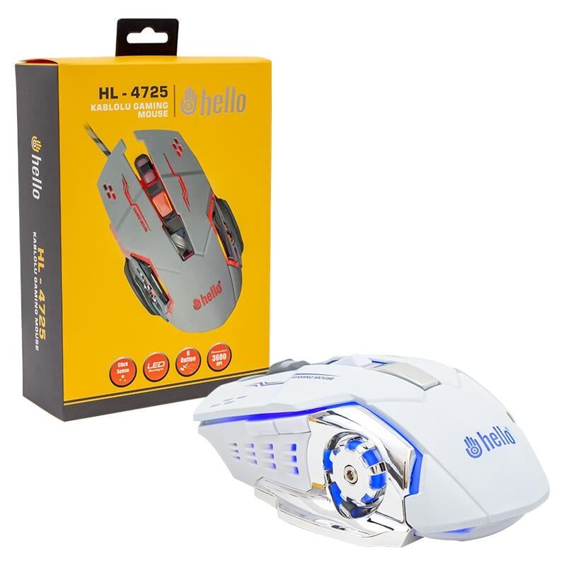Ayt Hello HL-4725 Kablolu Oyuncu Gaming Mouse 6 Tuşlu Usb Mouse 3600 Dpi