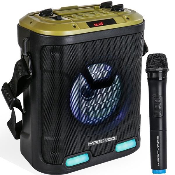 Ayt Magicvoice MV-6005 VHF El Mikrofonlu USB-SD-BT Işıklı 30 W Taşınabilir Şarjlı Seyyar Anfi Taşınabilir Hoparlör