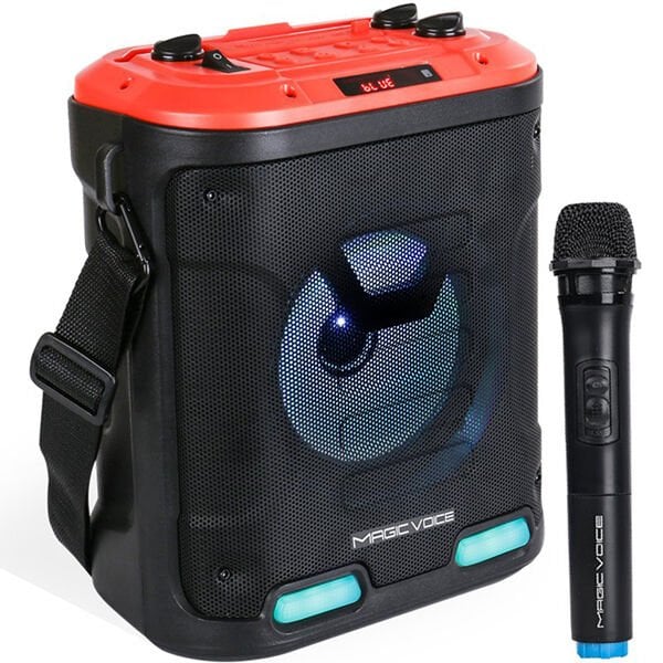 Ayt Magicvoice MV-6005 VHF El Mikrofonlu USB-SD-BT Işıklı 30 W Taşınabilir Şarjlı Seyyar Anfi Taşınabilir Hoparlör