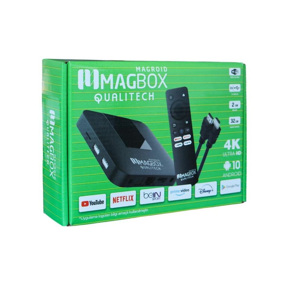 Ayt Magbox Magroid Qualitech 32GB Rom 2GB Ram 2.4G H313 CPU Android TV Box İ p Tv Destekli