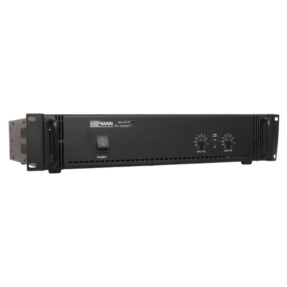 Bofmann TP-1000STT 2X500w Hat Trafolu Stereo Power Amfi 100V Profesyonel Ses Sistemi Anfi