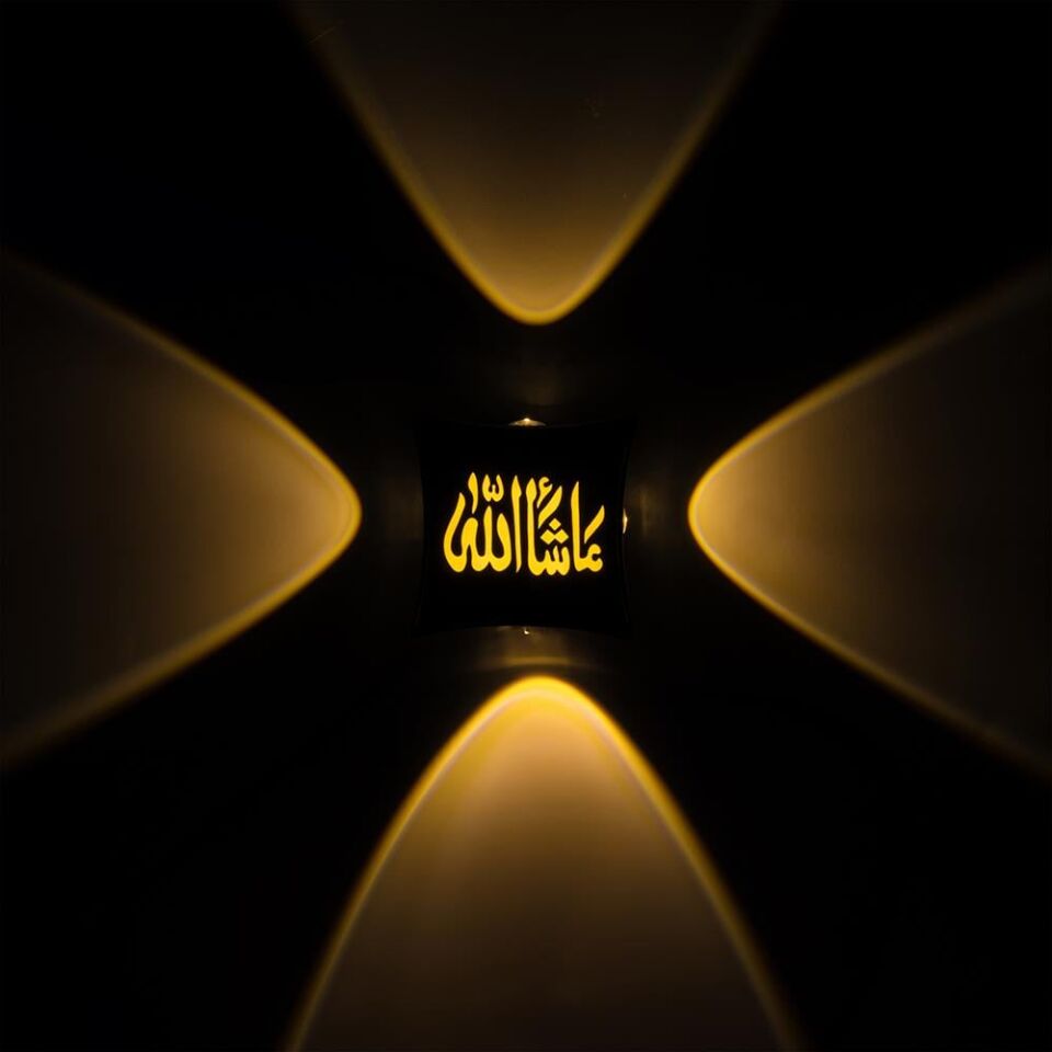 Ayt Powermaster Duvar Aplik Maşallah Dekorlu Dekoratif Gece Lambası Aplik Led Aydınlatma 95x95x50 mm
