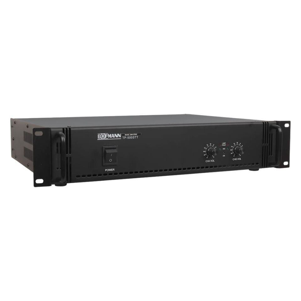 Bofmann TP-500STT 2X250w Hat Trafolu Stereo Power Amfi 100V Profesyonel Ses Sistemi Anfi
