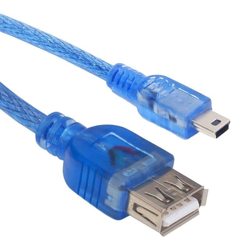 Ayt Usb 5 Pin Erkek Usb Dişi 30 Cm Şeffaf iPod Kablosu Oto Navigasyon Araç Kamerası Şarj Kablosu